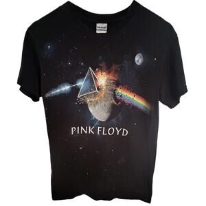Pink Floyd Prism Moon Graphic T Shirt Black Mens S Gildan